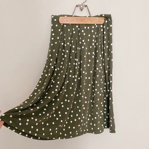 ASOS Olive Polka Dot Midi